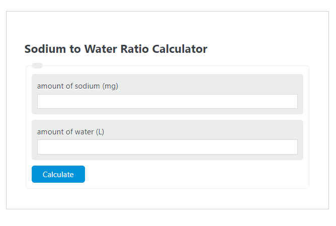 sodium to water ratio calculator