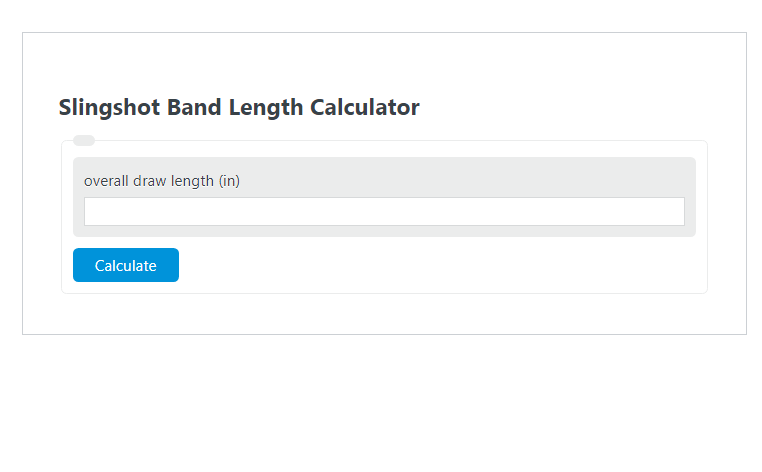 slingshot band length calculator
