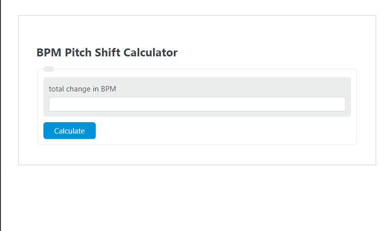 bpm pitch shift calculator