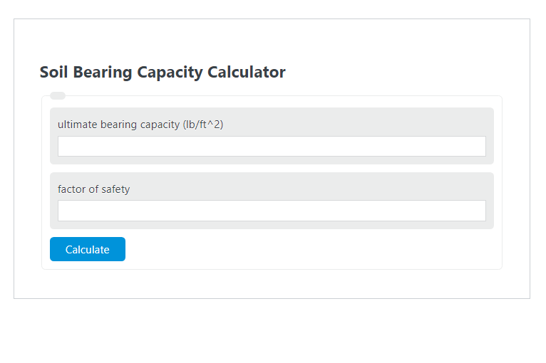 soil bearing capacity calculator
