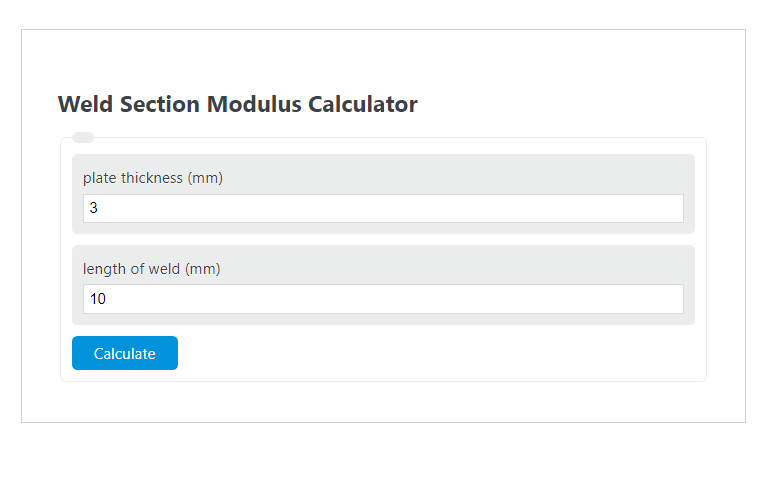 weld section modulus calculator