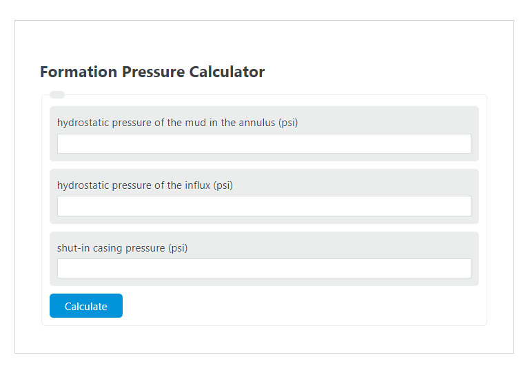 formation pressure calculator