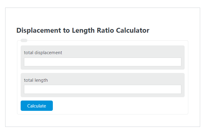 displacement to length ratio calculator