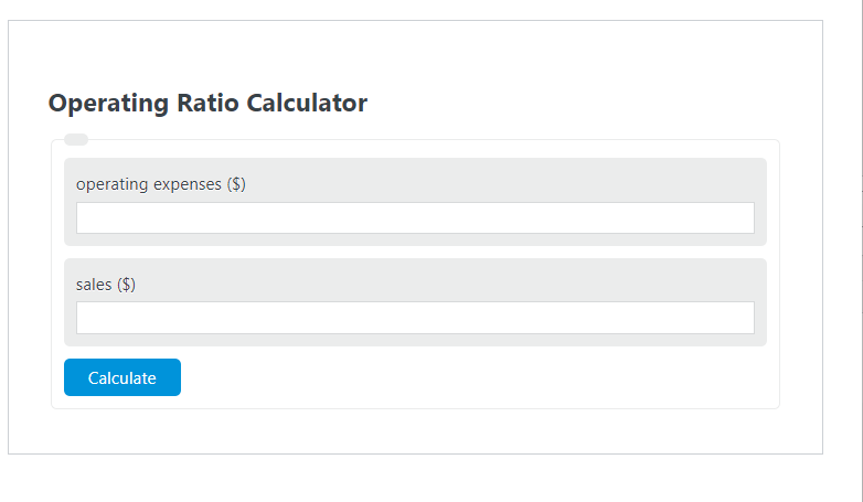 operating ratio calculator