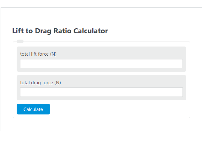 lift to drag ratio calculator