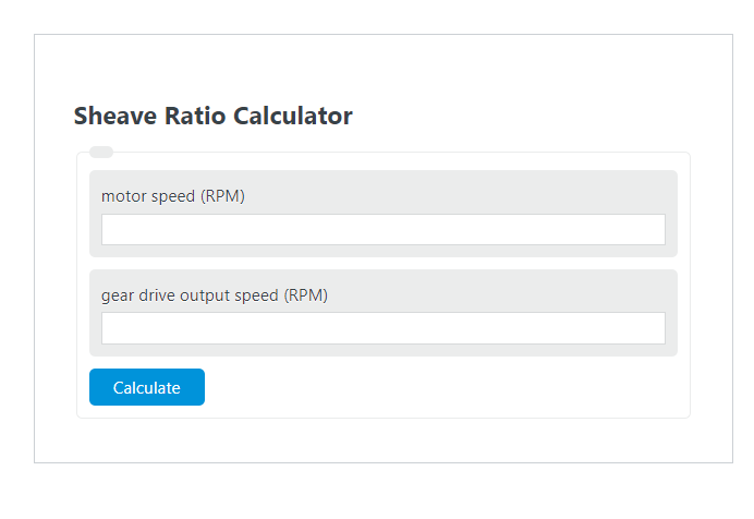 sheave ratio calculator