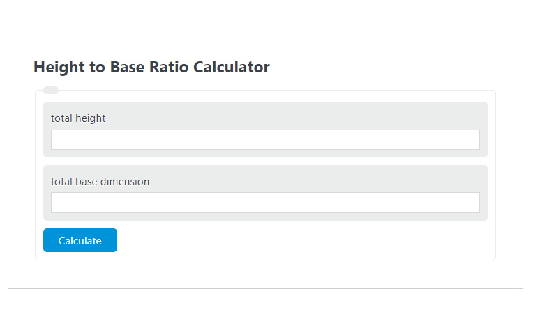 height to base ratio calculator