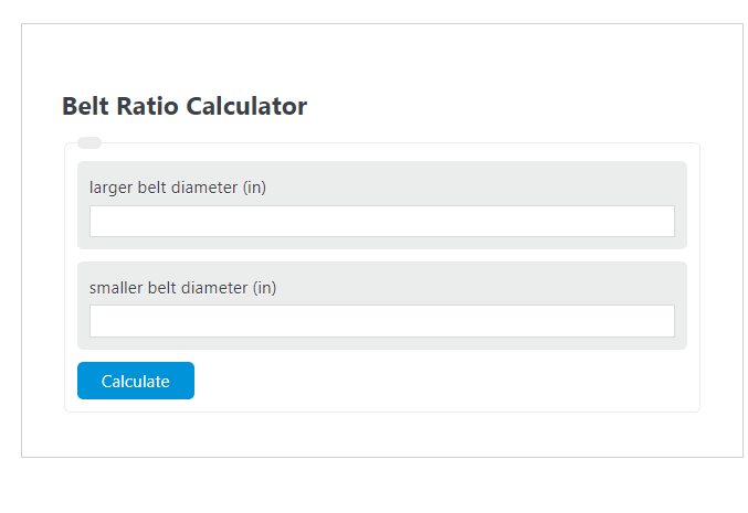 belt ratio calculator