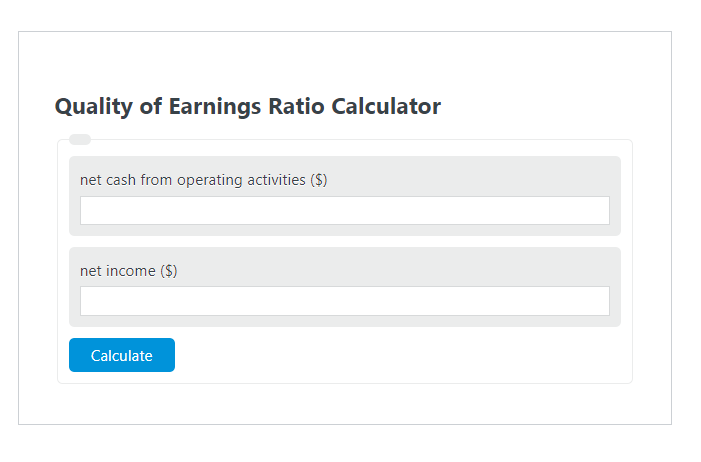 quality of earnings ratio calculator