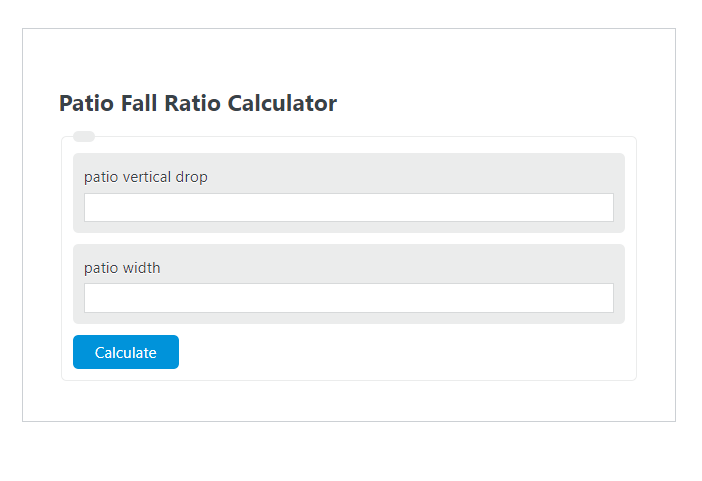 patio fall ratio calculator