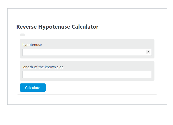 reverse hypotenuse calculator