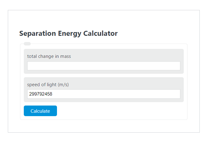 separation energy calculator