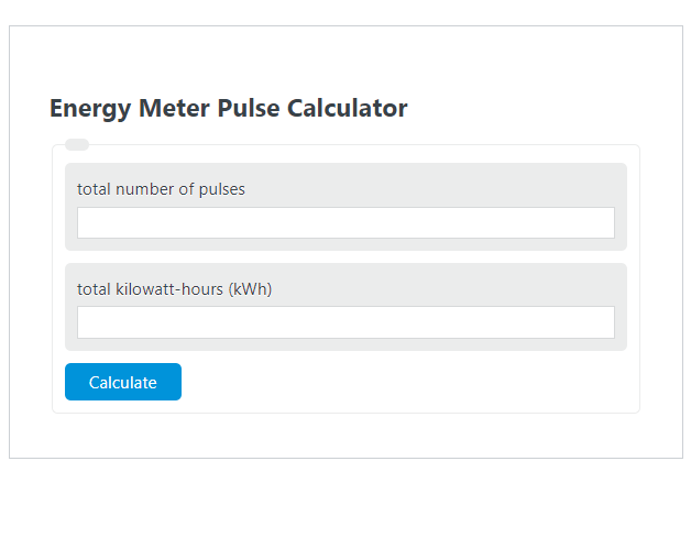energy meter pulse calculator