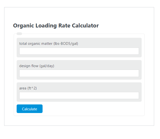 organic loading rate calculator