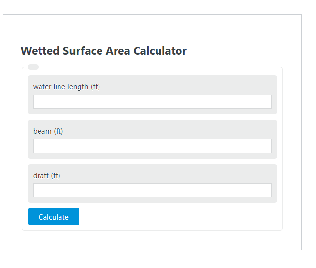 wetted surface area calculator
