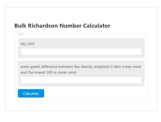 bulk richardson number calculator