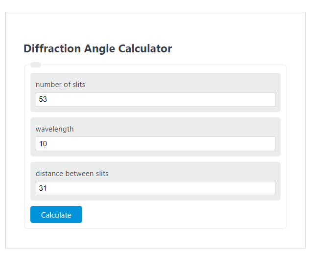 diffraction angle calculator