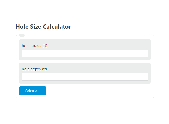 hole size calculator