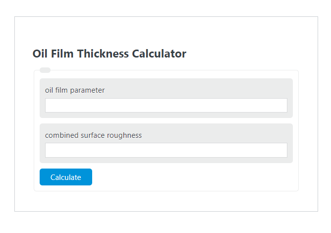 oil film thickness calculator
