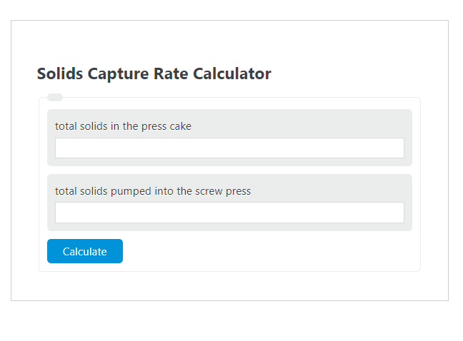 solids capture rate calculator
