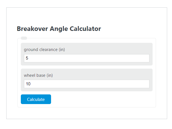 breakover angle calculator
