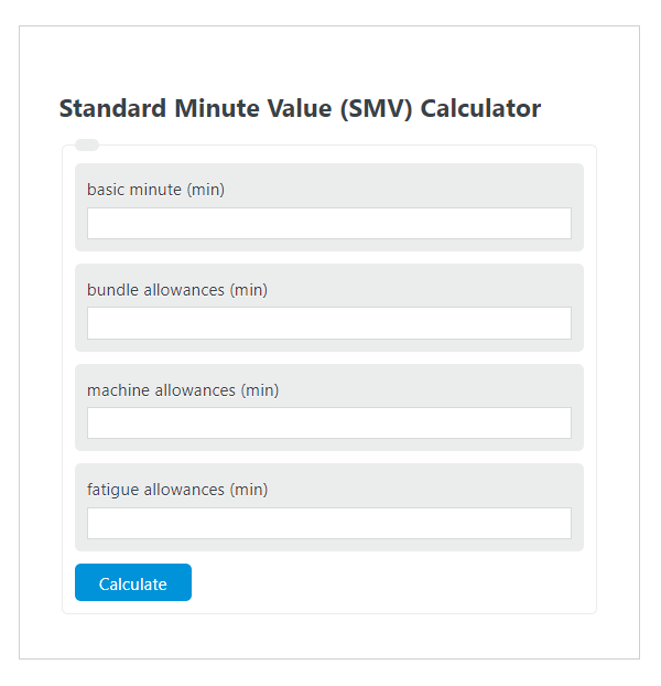 standard minute value calculator