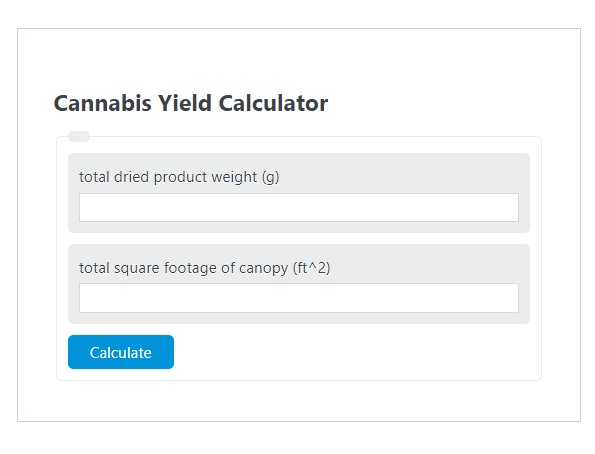 cannabis yield calculator