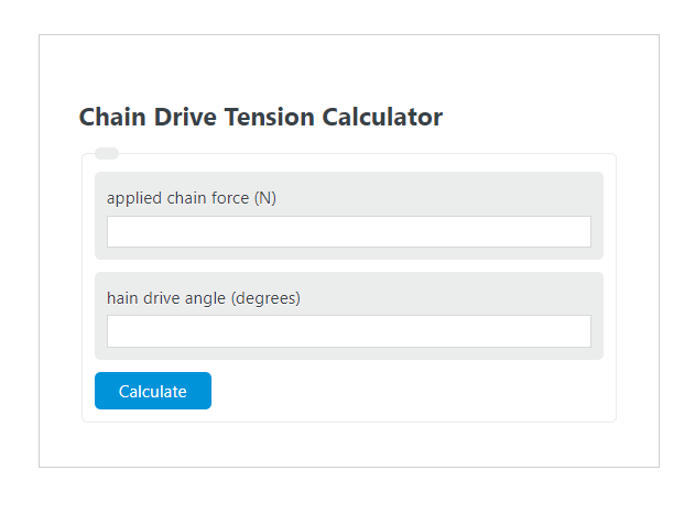 chain drive tension calculator