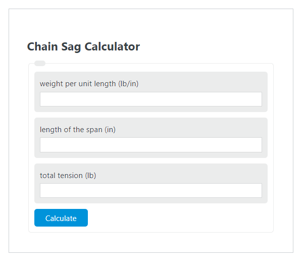 chain sag calculator