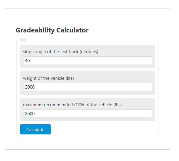 gradeability calculator