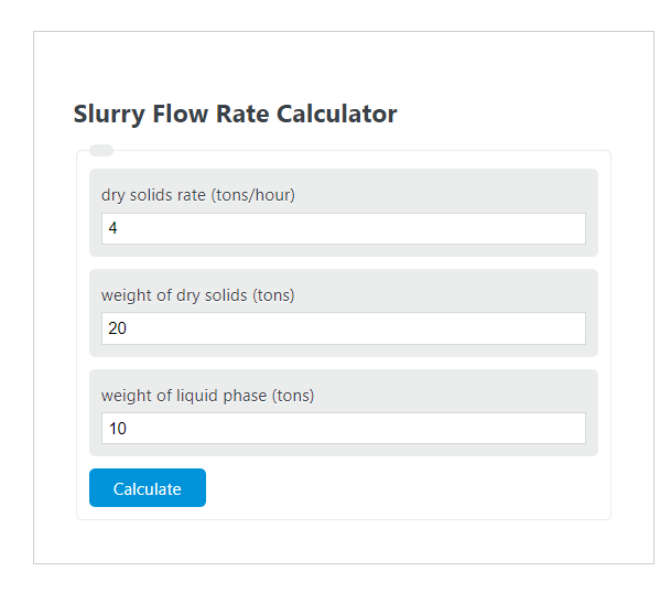 slurry flow rate calculator