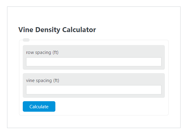vine density calculator