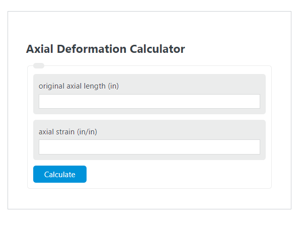 axial deformation calculator