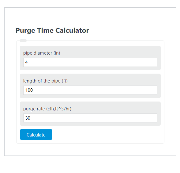 purge time calculator