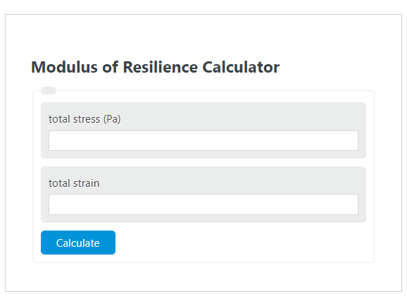 modulus of resilience calculator