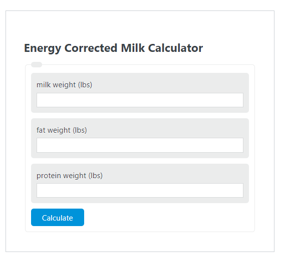 energy corrected milk calculator
