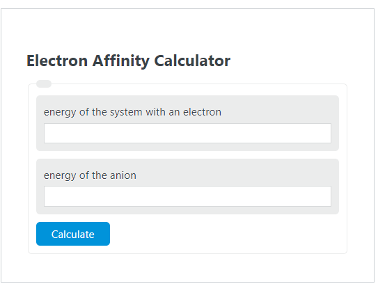 electron affinity calculator