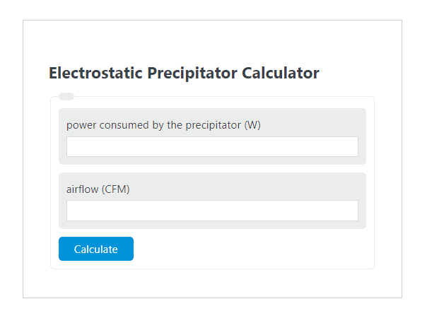 electrostatic precipitator calculator
