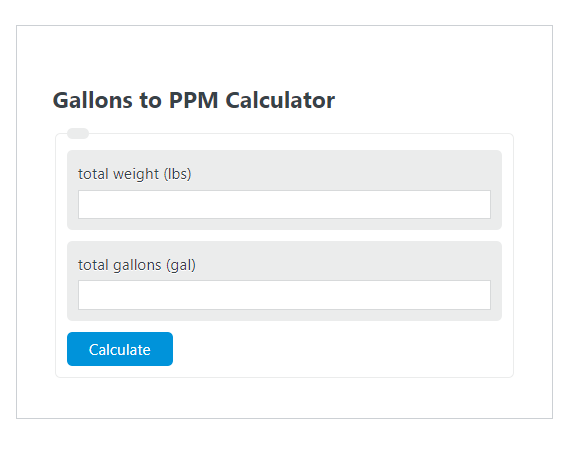gallons to ppm calculator