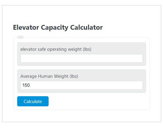 elevator capacity calculator