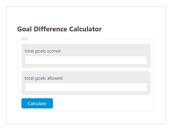 goal difference calculator