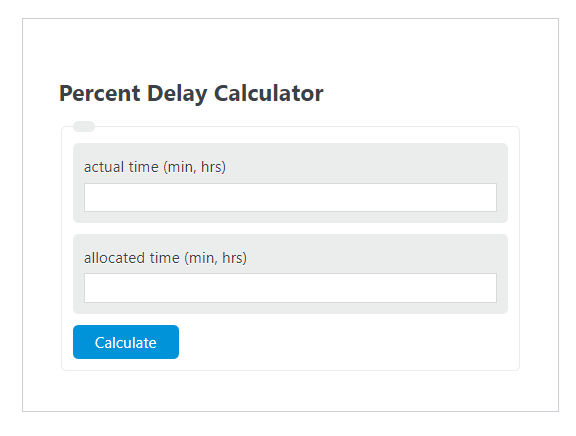 percent delay calculator