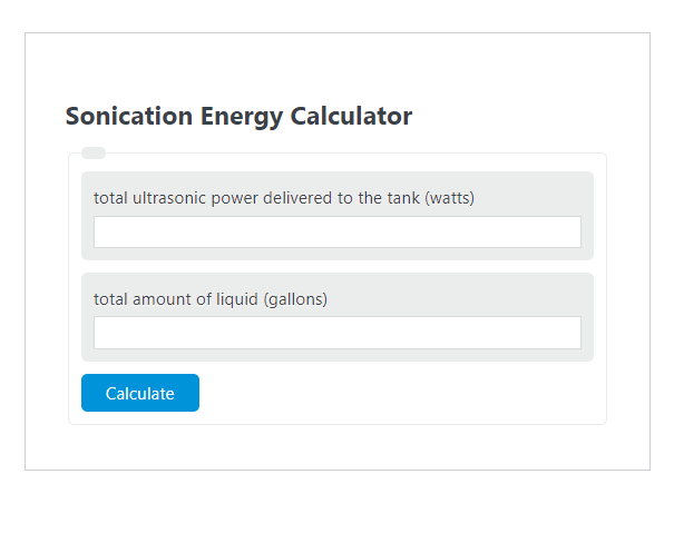 sonication energy calculator
