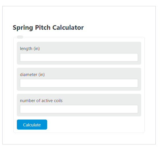 spring pitch calculator
