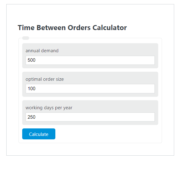 time between orders calculator