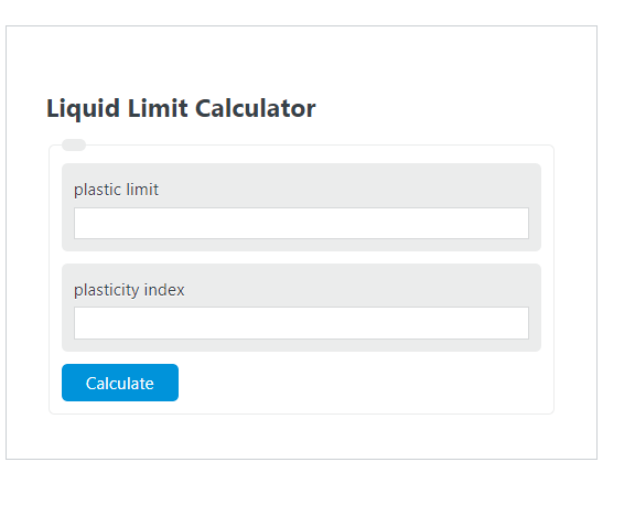 liquid limit calculator