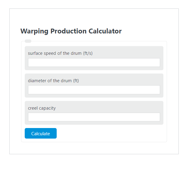 warping production calculator