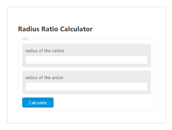 radius ratio calculator
