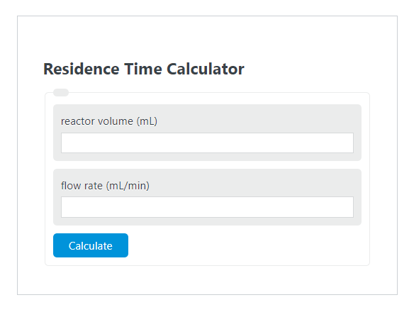 residence time calculator