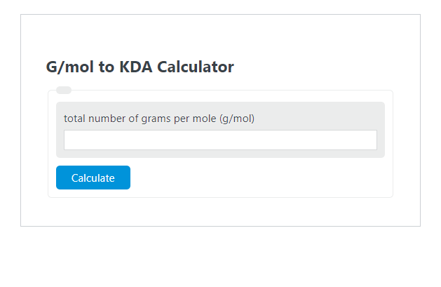 g/mol to kda calculator